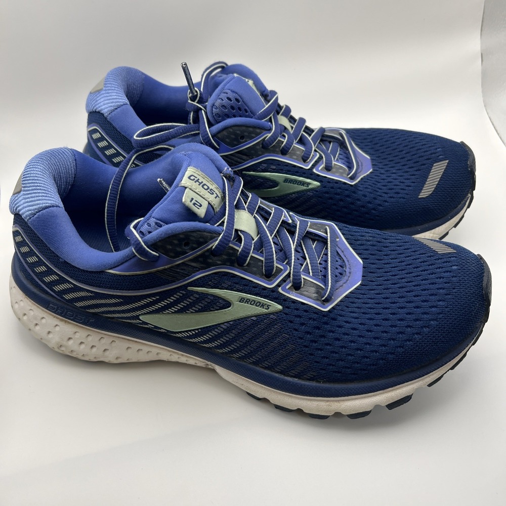 Brooks Ghost 12 Running Shoes Womens Size 7.5 2A Narrow Blue Mesh Cushioned